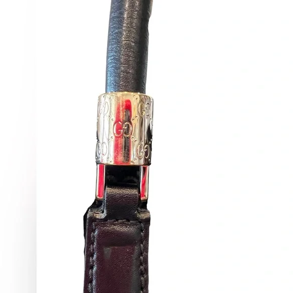 Gucci Black GG Canvas Tote with Burgundy Center Stripe - Picture 7 of 15